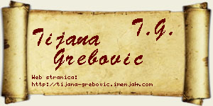 Tijana Grebović vizit kartica